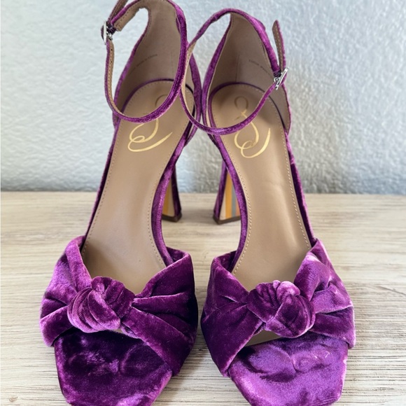 Sam Edelman Purple Velvet Heels. Size 8.5 - Picture 4 of 9